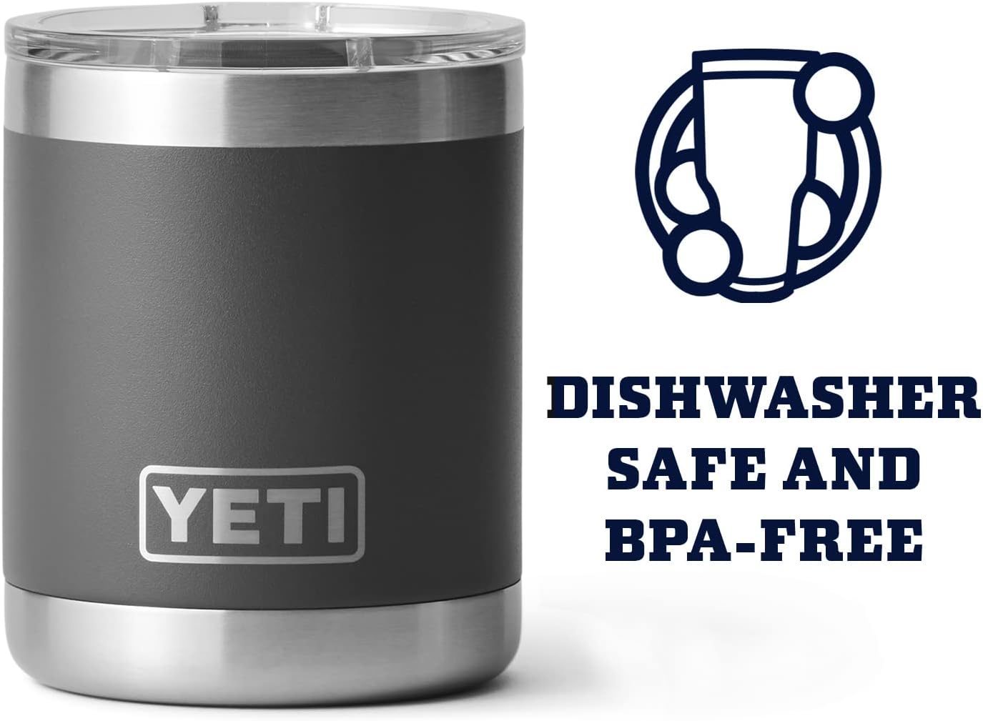 YETI Rambler 10 oz Lowball, Vacuum Insulated, Stainless Steel with MagSlider Lid