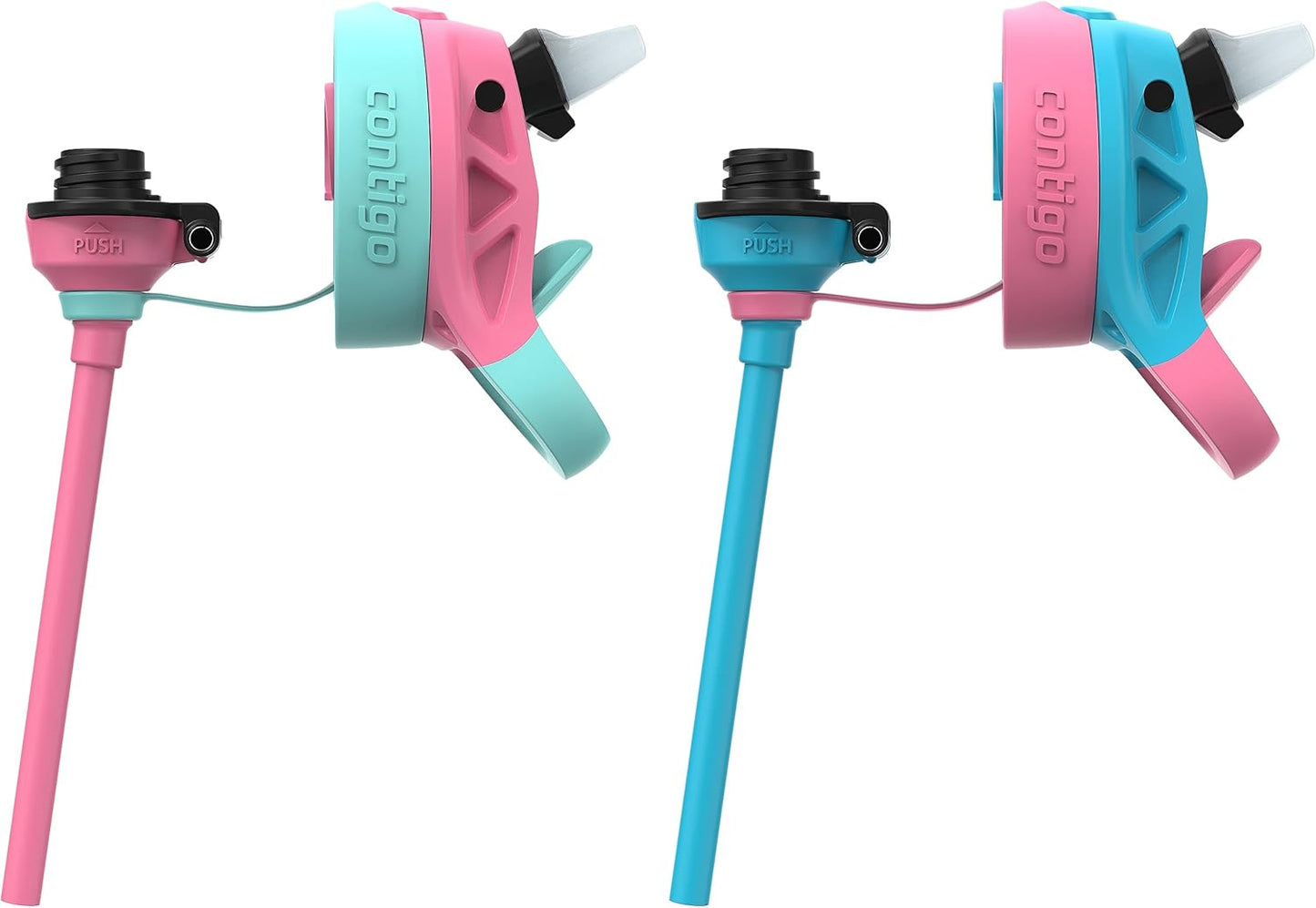 Contigo Aubrey Kids Water Bottle, 2-Pack, 20oz, Azalea/Jade & Blue Raspberry.Azalea, Spill-Proof Lid, Dishwasher Safe, BPA Free