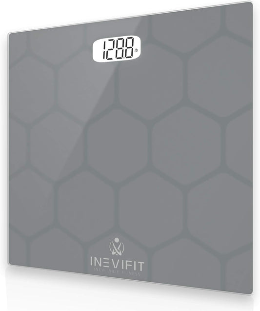 INEVIFIT Bathroom Scale, Highly Accurate Digital Bathroom Body Scale, Measures Weight up to 400 lbs. Includes Batteries