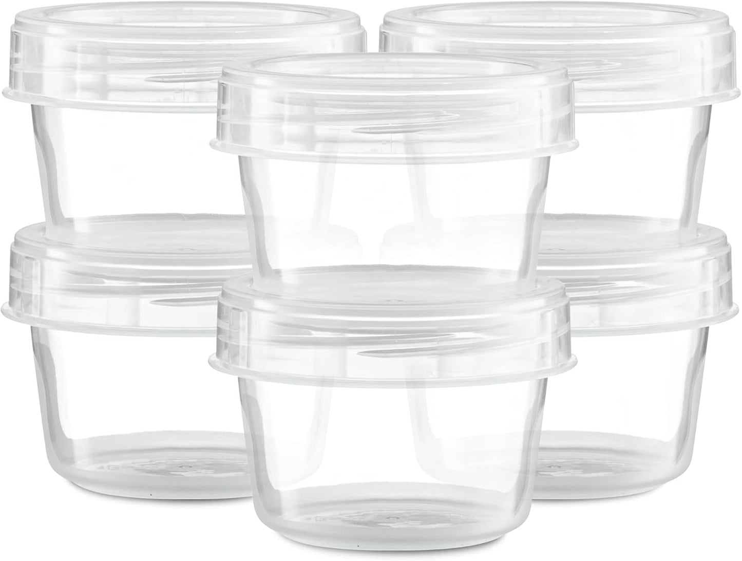 (4 Ounce 20 Pack) Clear Twist cap Containers With Clear Screw on Lids Twist Top Food Storage Freezer Containers