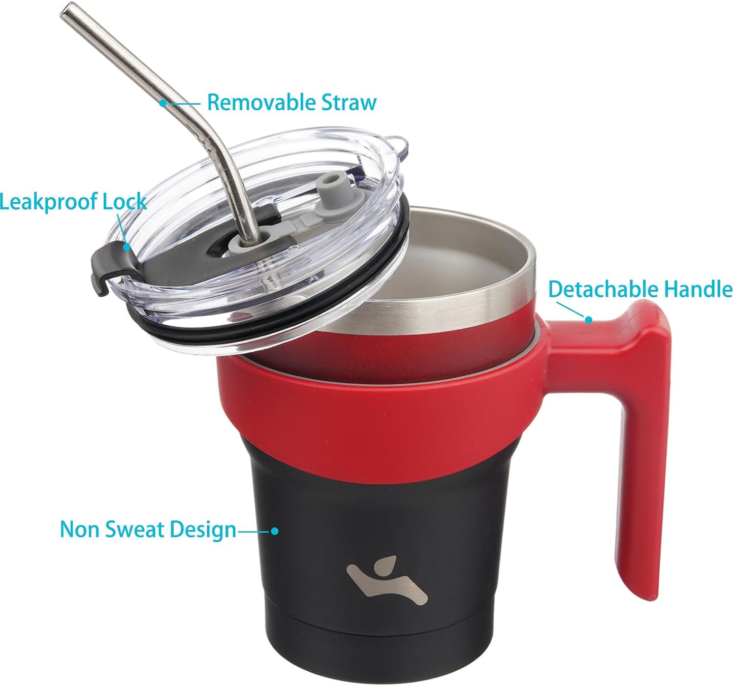 10 oz Tumbler with Handle and 2 Straw 2 Lid, Insulated Water Bottle Stainless Steel Vacuum Cup Reusable Travel Mug,Mystic Moon