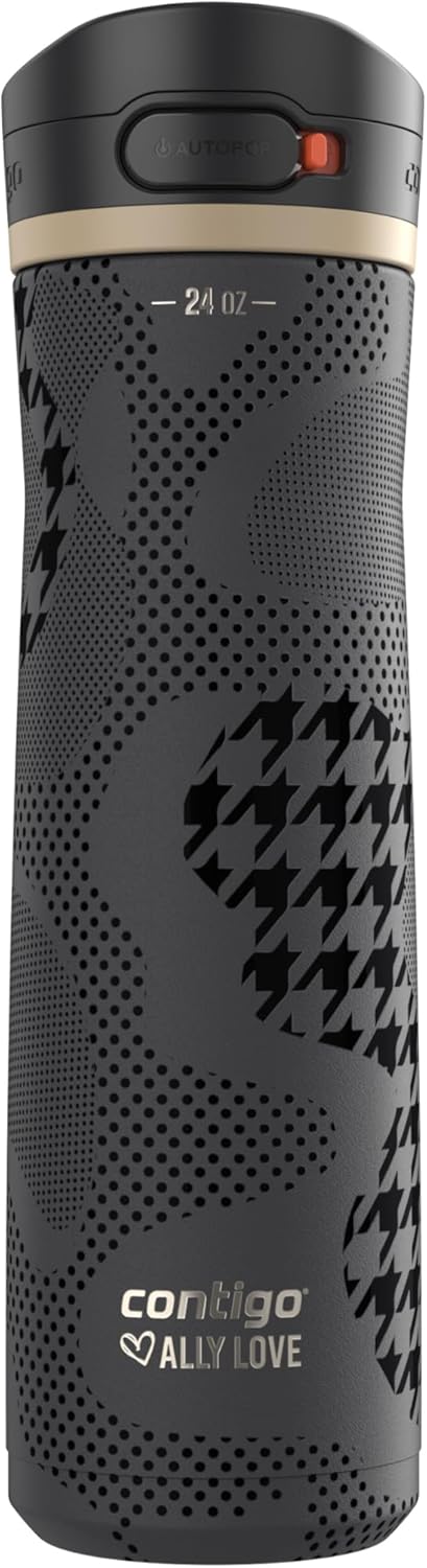 Contigo x Ally Love Jackson Chill 2.0, Stainless Steel, Spill Proof Water Bottle with AutoPop Lid, BPA Free, 24oz, Licorice