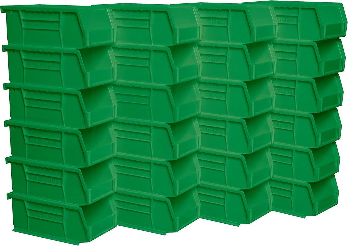 Akro-Mils 30220 AkroBins Plastic Storage Bins, Space-Saving Stackable Bins for Garage, Pantry, Craft Organization, 7-Inch x 4-Inch x 3-Inch, Green, 24-Pack