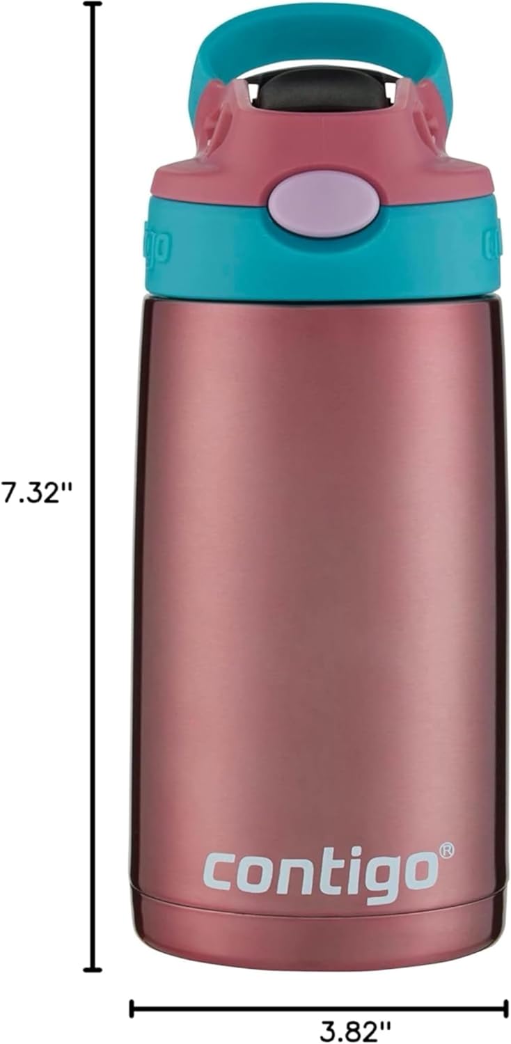 Contigo Kids Straw Stainless Steel Water Bottle with AUTOSPOUT Lid 13oz Punch