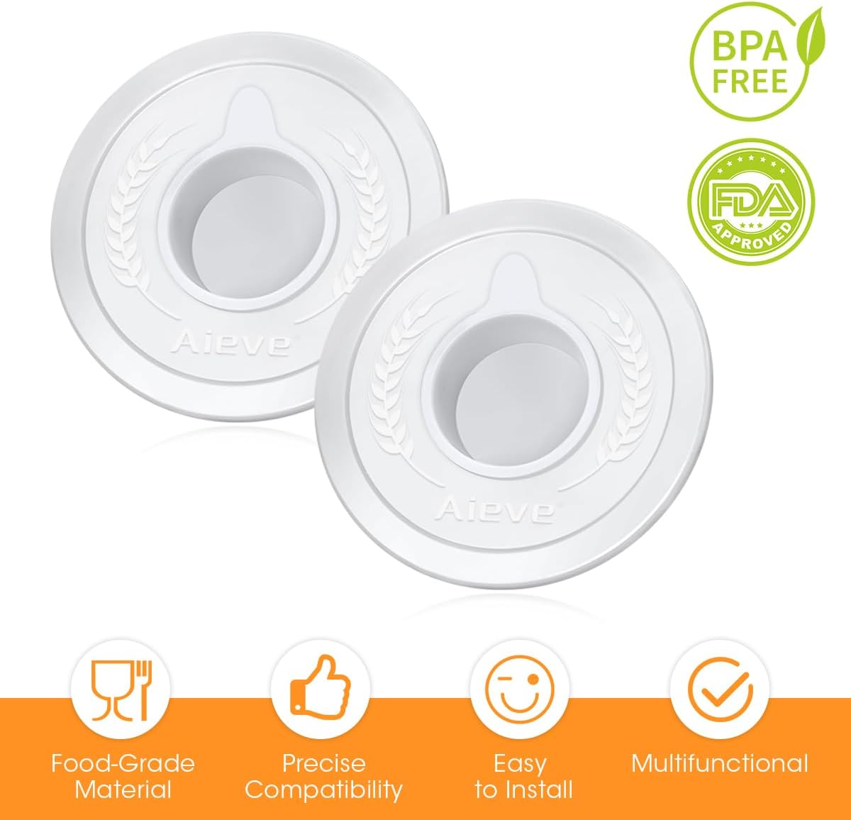 AIEVE Mixer Bowl Covers,Mixer Splatter Guard Lids for KitchenAid 4.5-5 Quart Tilt-Head Stand Mixer(2 Pack)