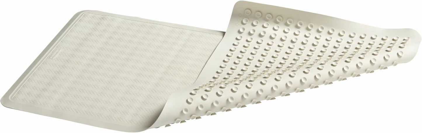 Rubbermaid Commercial Products Bath Tub and Shower Mat, 36-Inch X 18-Inch, White, Extra Long, Machine Washable, Safti-Grip Non-Slip Bathroom Mat with Suction Cups for Home/Hotel/Shower/Bathtub