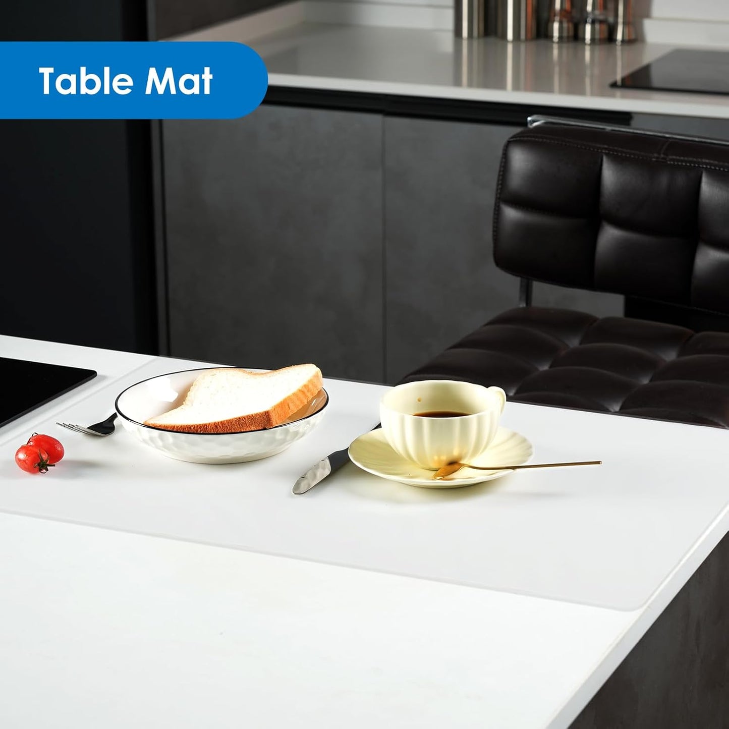 Extra Large Silicone Mats for Kitchen Counter, Heat-Resistant Pad for Air Fryer, Nonstick Waterproof Placemat (Transparent, 16" W x 78" L)