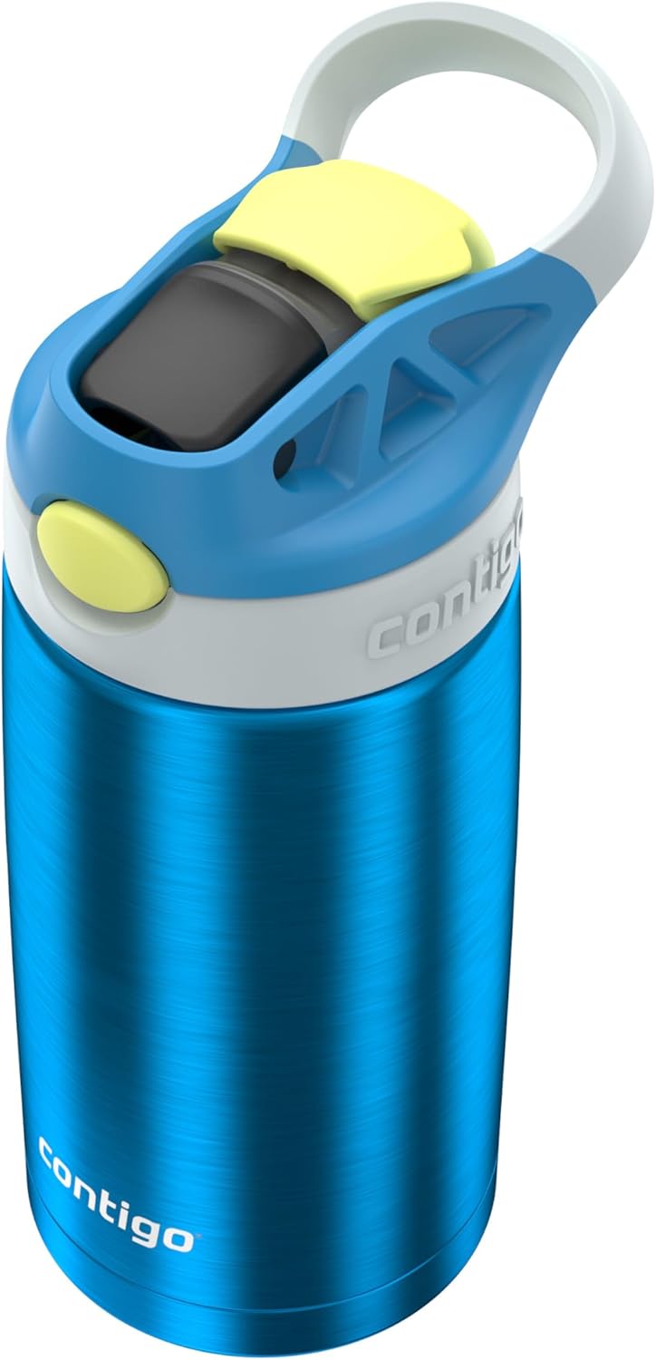 Contigo Autospout Water Bottle with Straw 13 oz Blue Poppy/Glacier