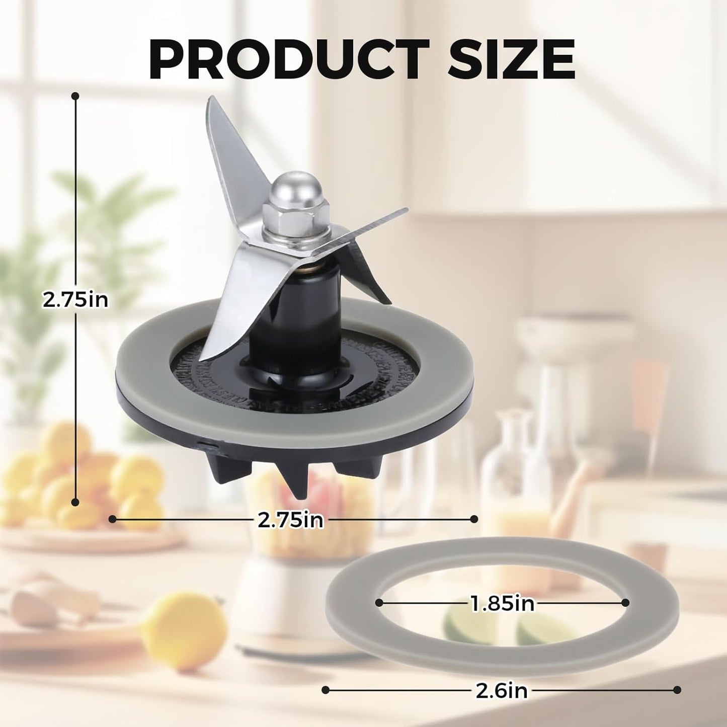 SPB-456-2 Blender Blade Assembly with 2 Pcs Blender Gaskets Ring, Replacement for Cuisinart CBT-500, SB5600, CB600, BFP703, BFP-703, BFP703B, BFP-703CH, SPB7, SPB-7BK, CB8, CB9, BFP-703