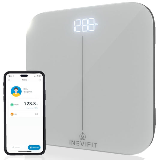 INEVIFIT Smart Premium Bathroom Scale, Highly Accurate Bluetooth Digital Bathroom Body Weight Scale, Precisely Measures Weight & BMI for Unlimited Users