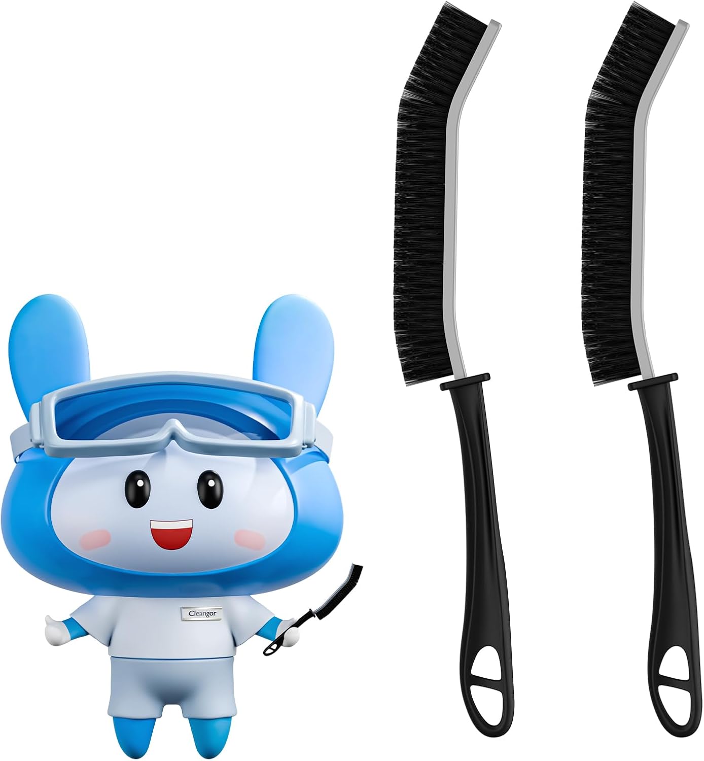 Crevice Cleaning Brushes, Scrub Brush for Hard to Reach Small Space, Home Essentials, Cleaning Supplies, Cleaning Tools for Household Use, Bathroom, Shower, Kitchen, Window, Toilet (2, Black)