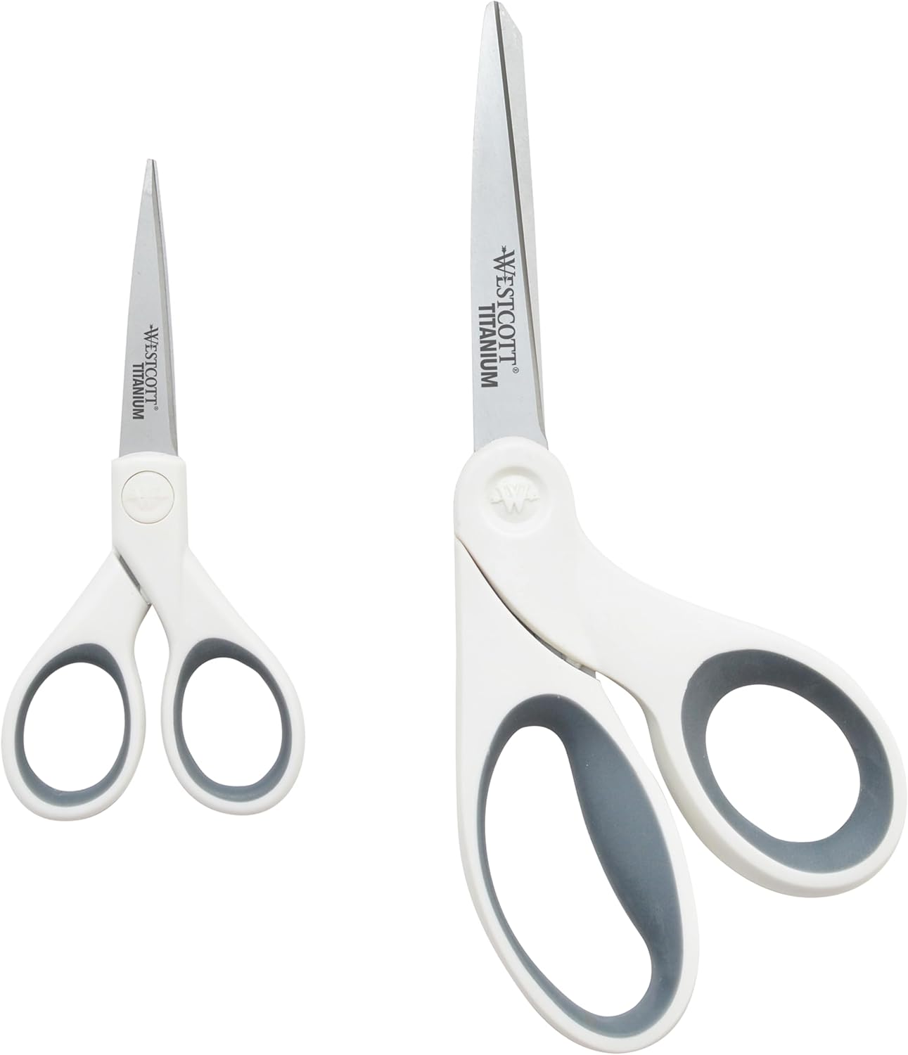 Westcott 5-Inch Micro-Tip & 8-Inch Bent Craft Fabric Scissors - Titanium Bonded Blades for Heavy Fabric and Precise Snips, 2 Pack