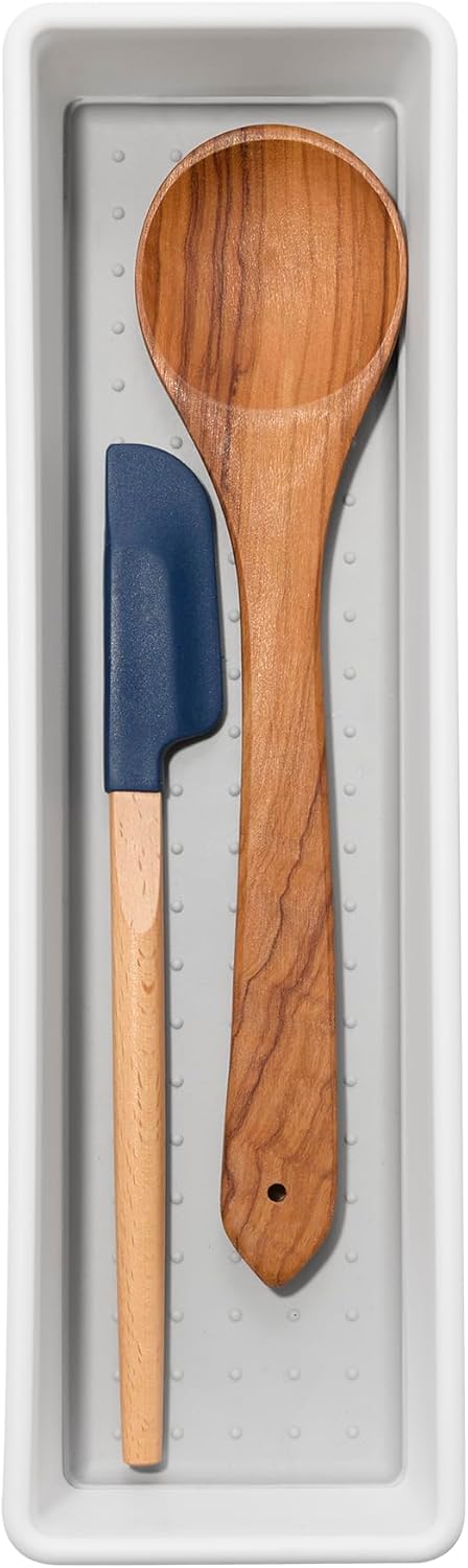 madesmart Antimicrobial Classic 12 x 3 Bin, Drawer Organizer, Multi-Purpose Home Organization, EPA Certified, White