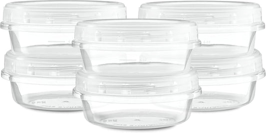 (8 Ounce 20 Pack) Clear Twist cap Containers with Screw on Lids Twist Top Food Storage Freezer Containers