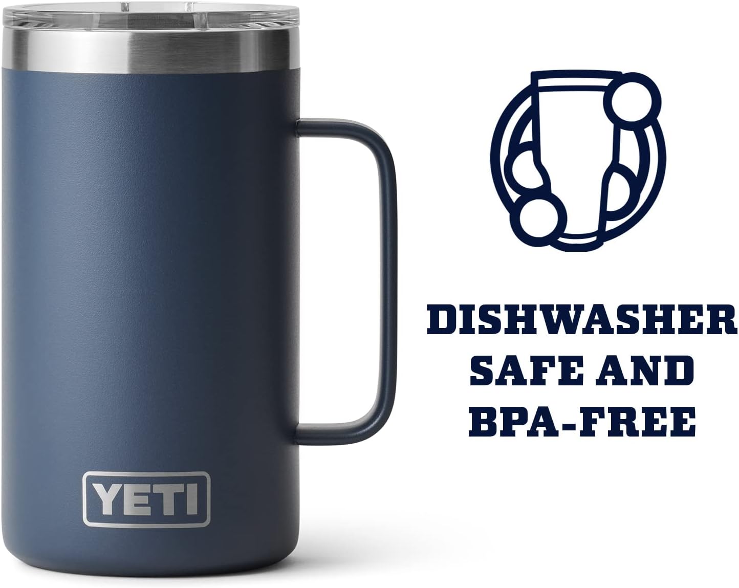 YETI Rambler 24 oz Mug, Vacuum Insulated, Stainless Steel with MagSlider Lid