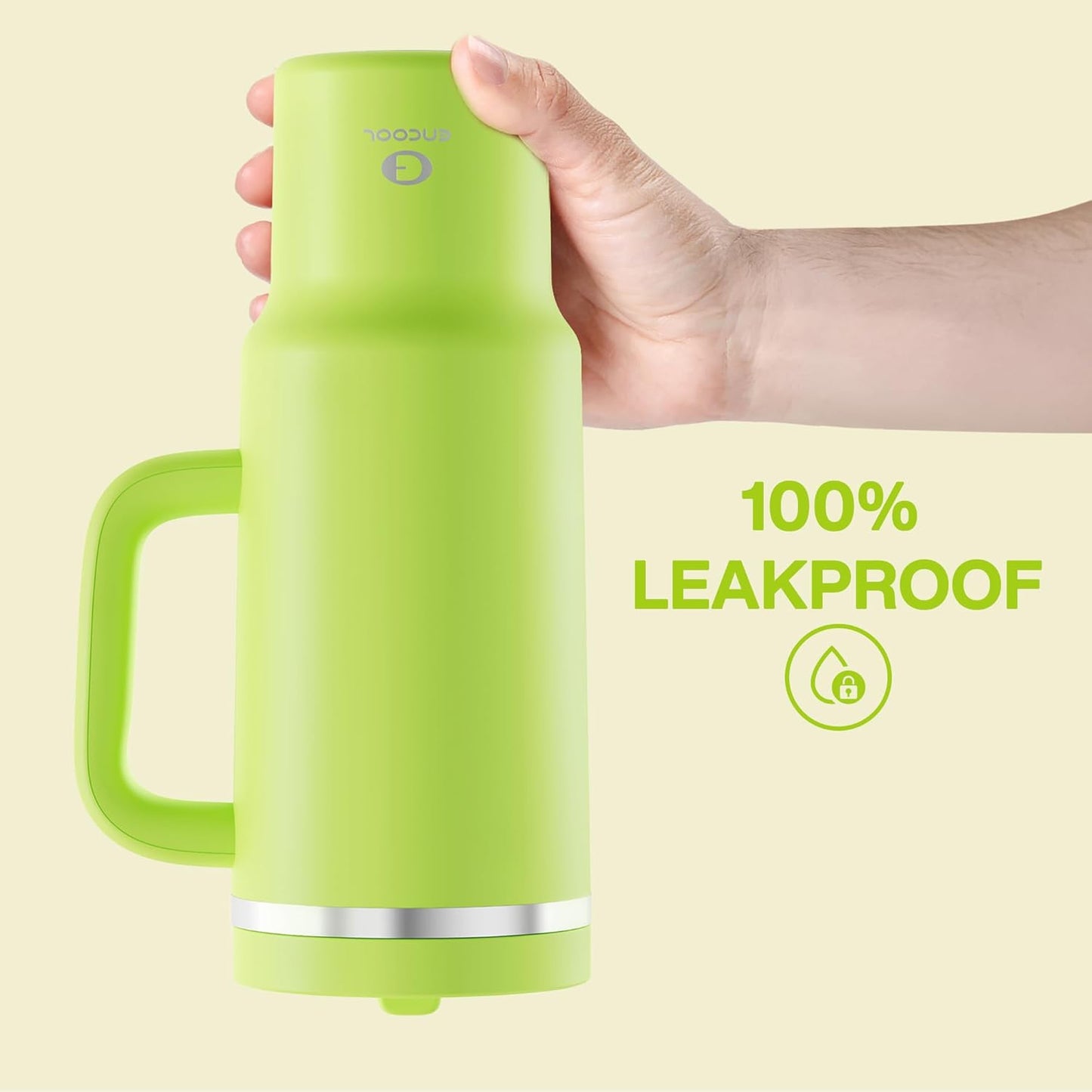 40 oz Tumbler with Handle and Straw: Stainless Steel Insulated Tumbler Keeps Cold for 24 Hours, Leakproof Travel Cup Fits in Cup Holder and BPA-Free,Sharp Green