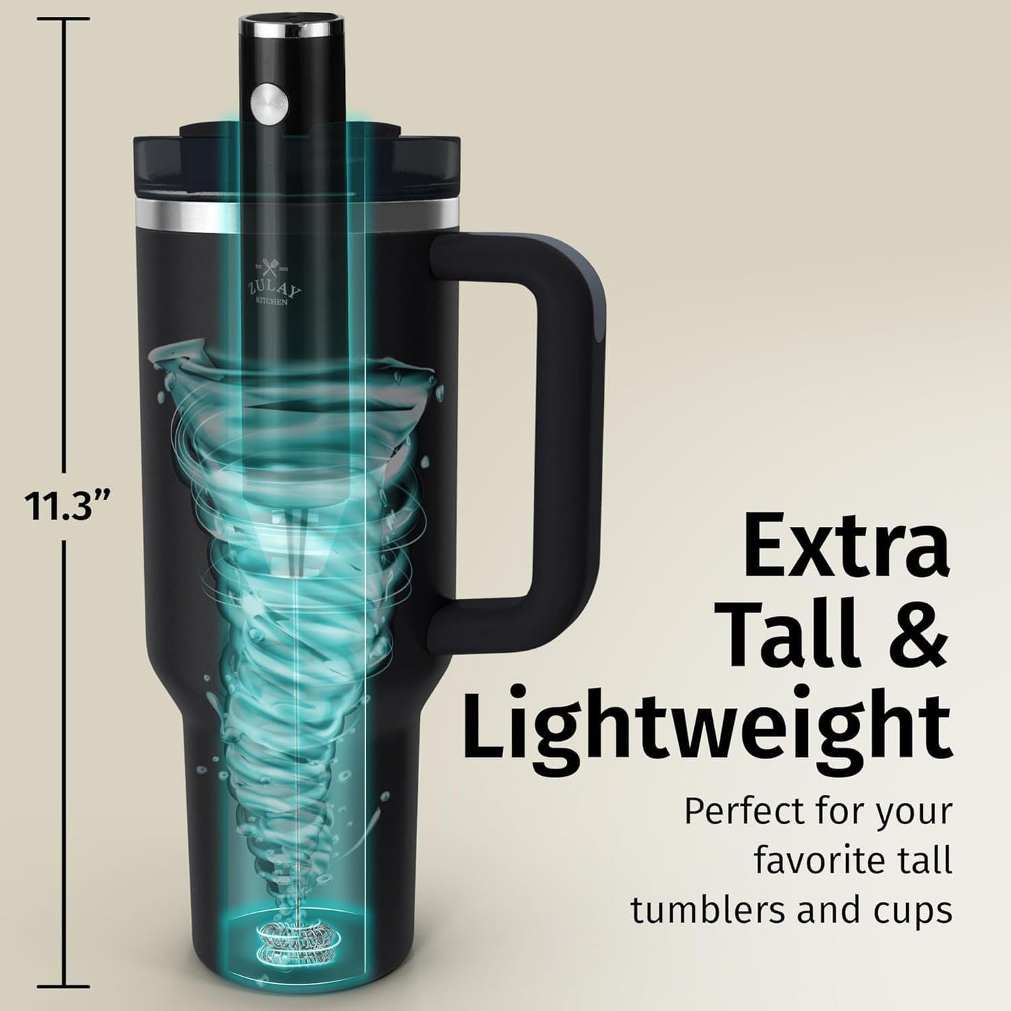 Zulay Kitchen Lux Rechargeable Milk Frother Handheld - Powerful 2-Speed Motor, Fully Waterproof, 2000mAh Battery - Drink Mixer For Latte, Cappuccino, Matcha, Protein Powder - Galaxy