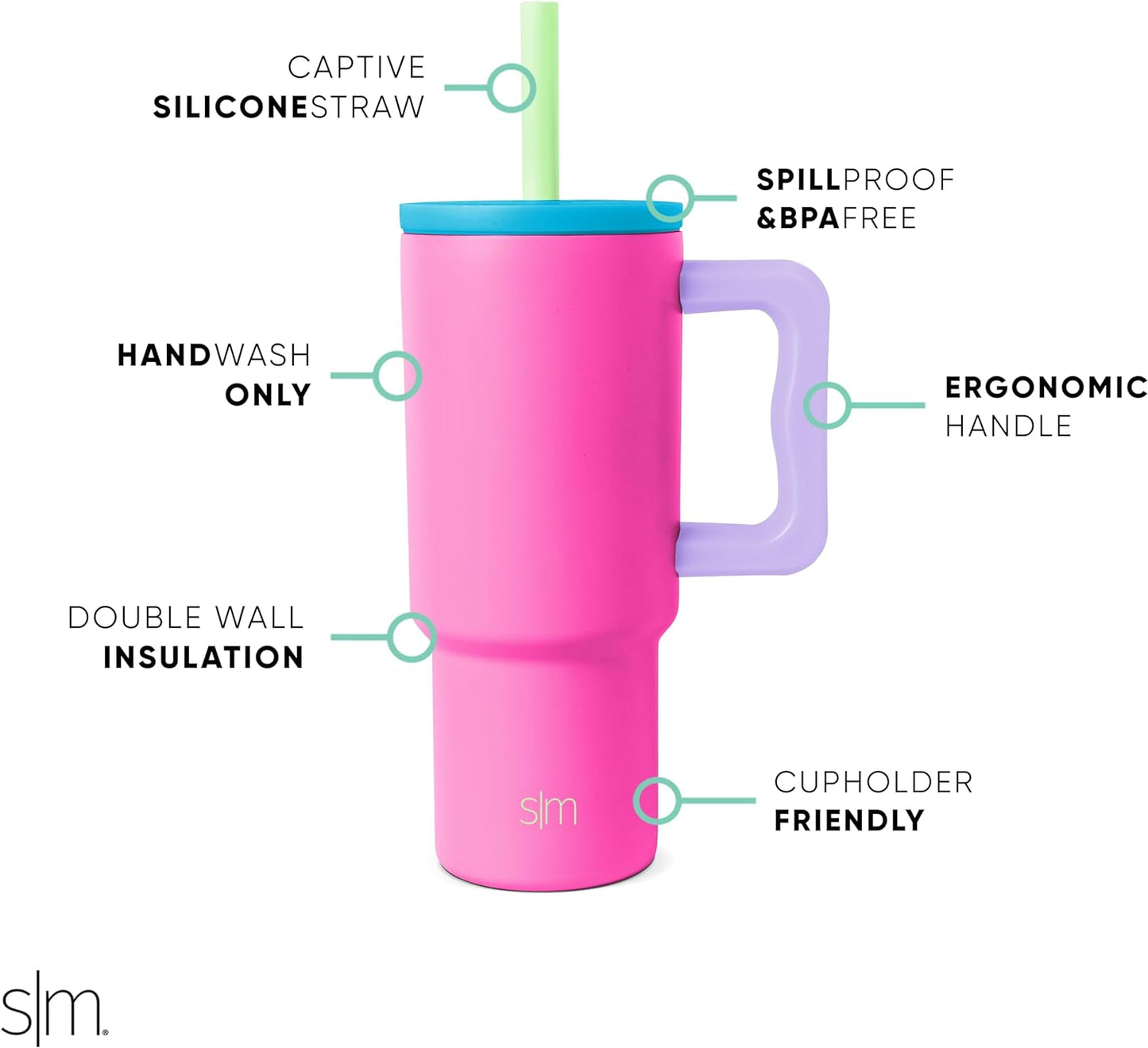 Simple Modern Kids 24 oz Tumbler with Handle and Silicone Straw Lid Spill Proof and Leak Resistant Reusable Stainless Steel Bottle Gift for Kids Boys Girls Trek Collection 80s Mix(Pack of 12)