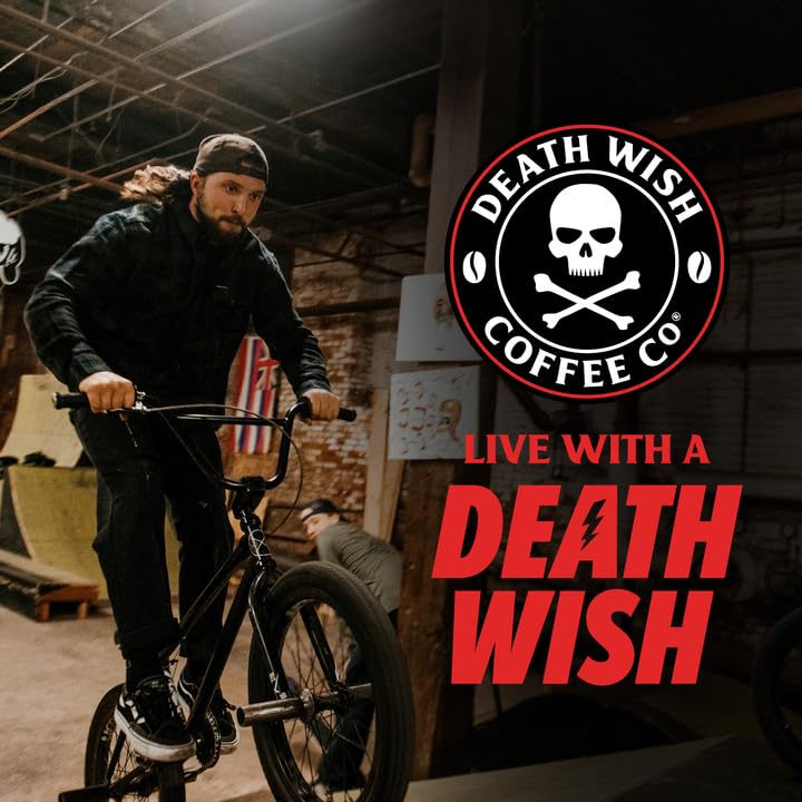 Death Wish Coffee, Whole Bean Espresso Roast - Organic, Fair Trade, Arabica and Robusta Coffee Beans, 14 ounce (Pack of 1)