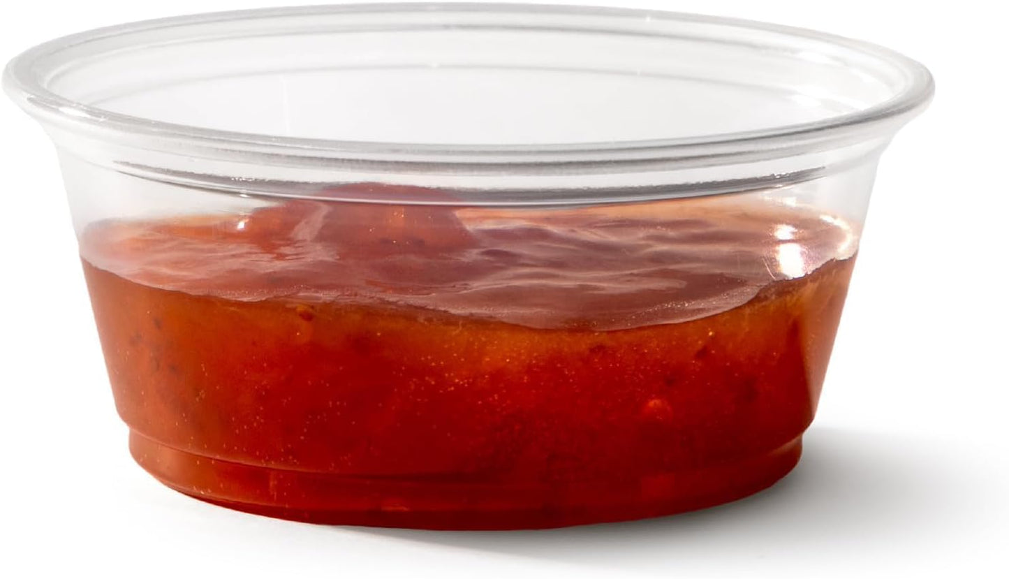 Fit Meal Prep 2500 Pack 3.25 oz BPA Free Condiment Cups No Lids, Disposable Jello Shots Containers, Small Dipping Sauce Cups, Plastic Ramekins in Bulk, Stackable Souffle Cups for Sample, Portioning