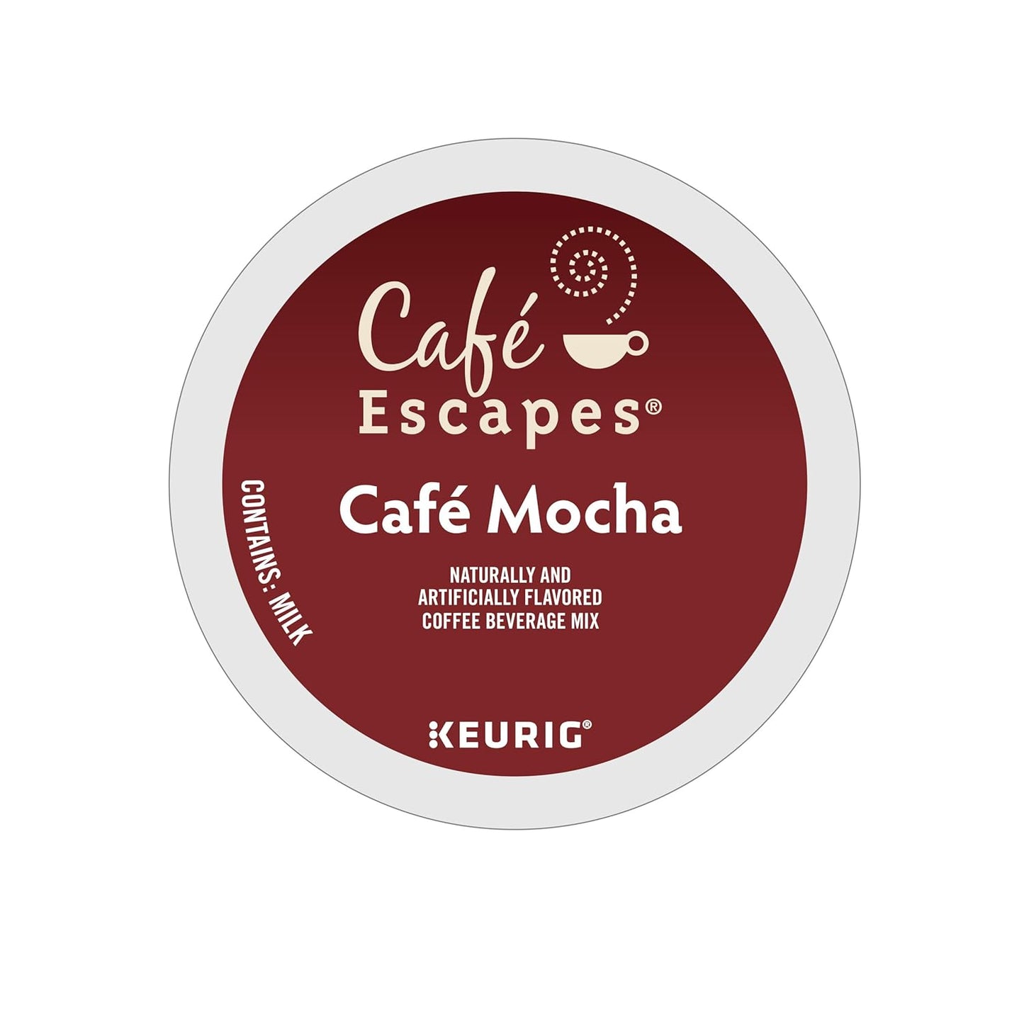Cafe Escapes, Cafe Mocha Coffee Beverage, Single-Serve Keurig K-Cup Pods, 48 Count (2 Boxes of 24 Pods)