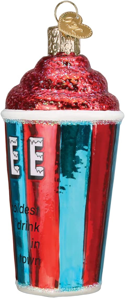 Old World Christmas ICEE Cup Glass Blown Ornament for Christmas Tree, Handcrafted Holiday Decoration, ICEE Collection