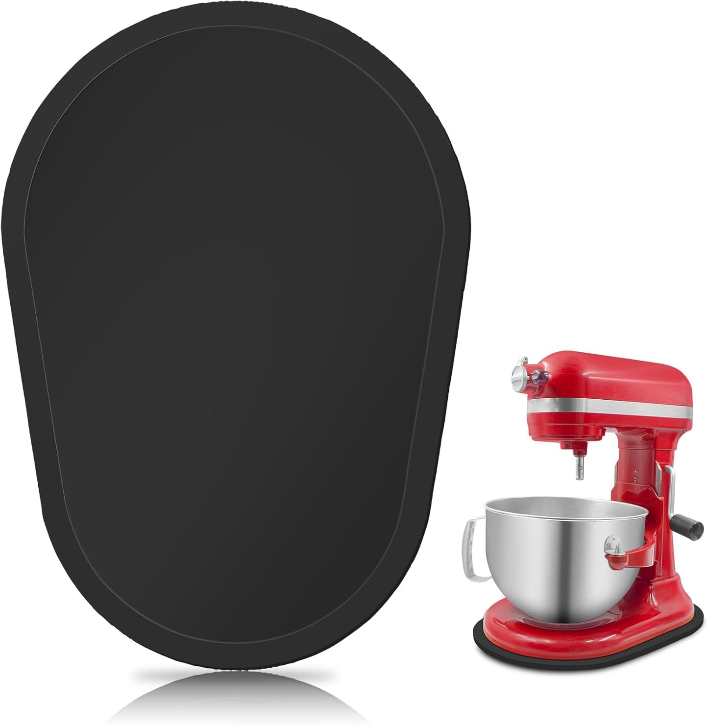 Bamboo Mixer Slider Compatible with Kitchen aid Bowl Lift 5-8 Qt Stand Mixer - Kitchen Countertop Storage Mover Sliding Caddy for Kitchen Aid 5-8 Qt Mixer (5-8 Qt - Black)