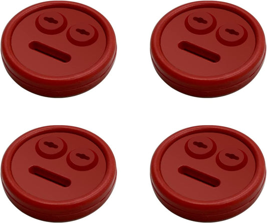 4 Pack Thermometer Meat Probe Red Grommet for Grills, Compatible with Weber 85037 Smokey Mountain Cookers Accessories, and Other Smoer Thermometer Sensor Port