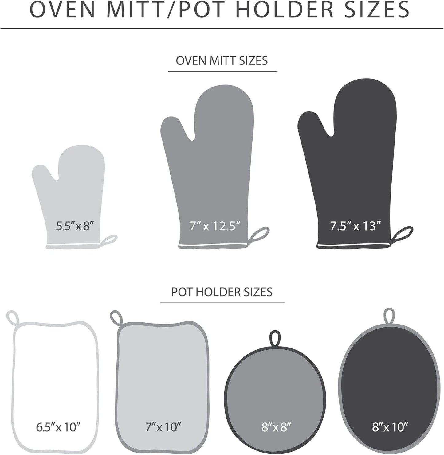 KITCHENAID Beacon Two-Tone Oven Mitt 2-Pack Set, Contour Silver/Matte Black, 5.75"x13"