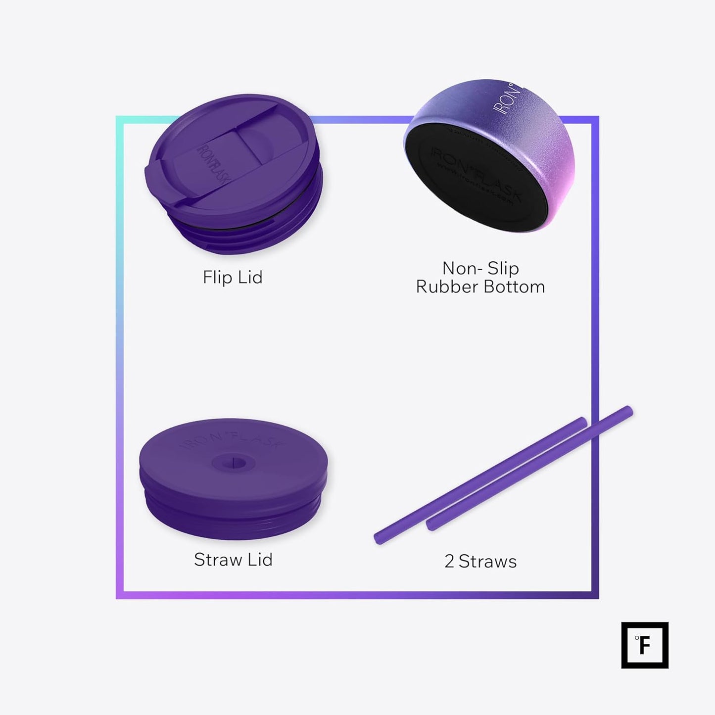 IRON °FLASK Co-Pilot Insulated Mug w/Straw & Flip Cap Lids - Cup Holder Bottle for Hot, Cold Drink - Leak-Proof - Water, Coffee Portable Travel Mug - Aurora, 40 Oz