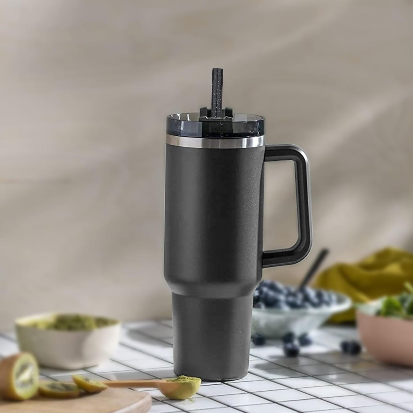 Replacement Straw for Stanley Cup 40 oz 30 oz Tumbler, 10 Pack 12.13-In Long Reusable Plastic Straw with Cleaning Brush, Dishwasher Safe