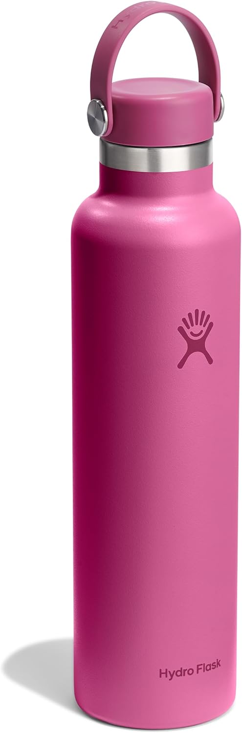 Hydro Flask Water Bottle - Insulated Stainless Steel - Non Spill, Leakproof in 24 Oz Reef Pink