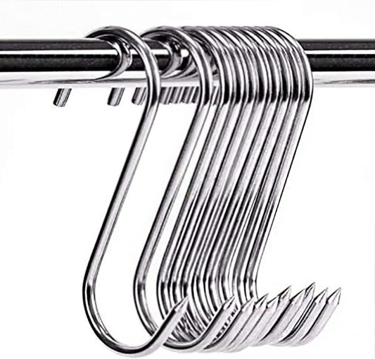 ARTOYS Meat Hooks 3''4mm(10Pack), SUS304 Stainless Steel Butcher Hook Smoking Hooks, Meat Processing for Hanging, Drying, BBQ, Grilling Sausage Chicken Beef Hook Tool