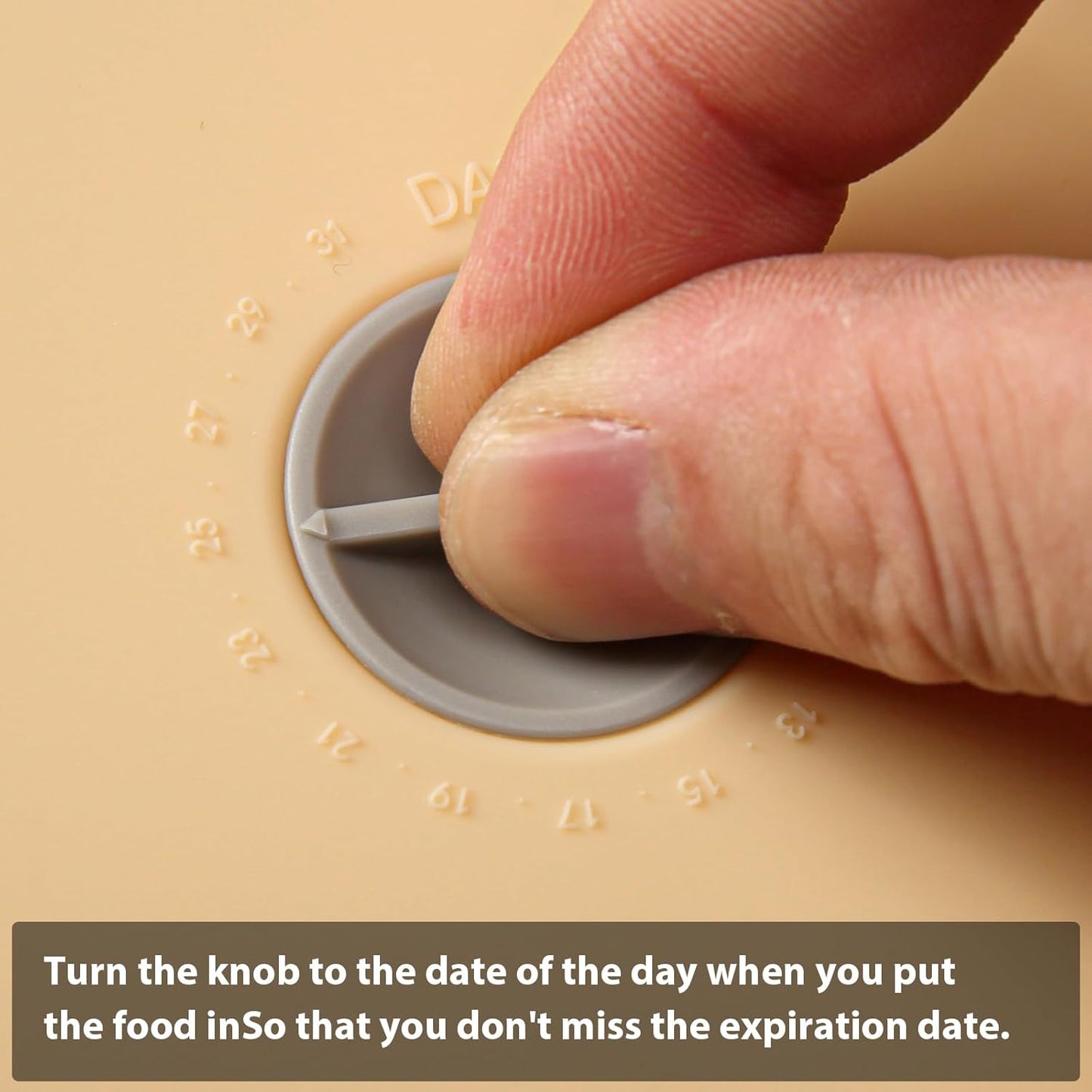 Replacement Lids for Pyrex 7402-PC 7 Cup, Silicone Round Storage Cover Lid for Anchor Hocking Glass Bowl 2 Pack with Date Mark Beige