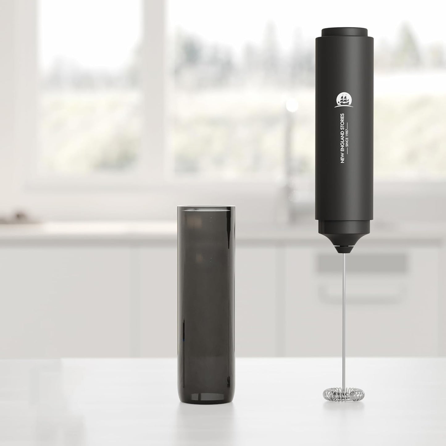 Travel Milk Frother with Cover - Handheld Electric Foam Maker with Stainless Steel Whisks, Portable Drink Mixer for Coffee, Latte, Matcha, Hot Chocolate