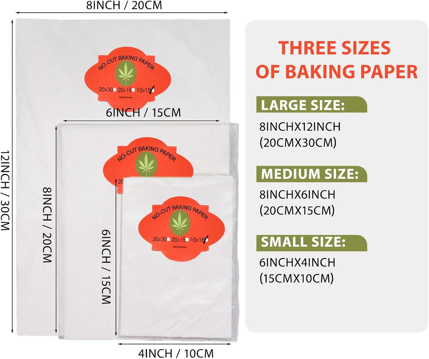 Baking Paper, High Temperature Resistant, Waterproof, Oil-Proof, Non-Stick Baking Paper for Cooking, Barbecue, Steamer, Air Fryer (8 * 12″)