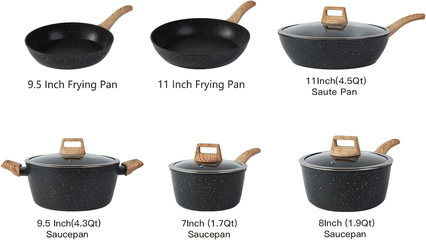 21PCS Pots and Pans Set Non Stick Cookware Set Nonstick with Cooking Set