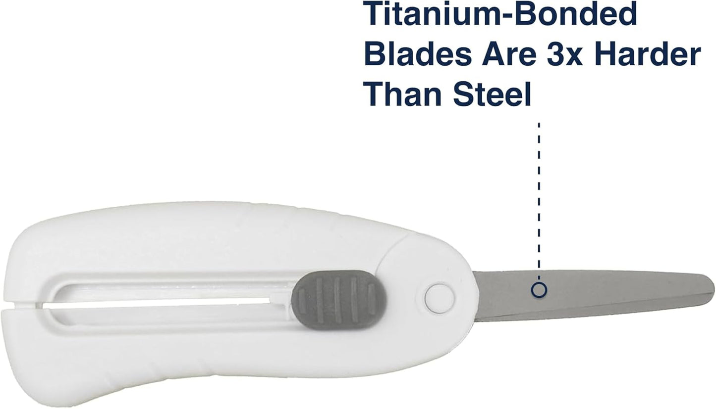 Westcott Travel Safe Titanium-Bonded Mini Folding Scissors for Fabric and Paper, TSA Compliant and Portable for Crafting, Sewing Supplies, & More