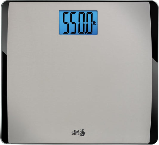 EatSmart Precision 550 Pound Extra-High Capacity Digital Bathroom Scale, Extra-Wide Platform, Stainless Steel Body Weight Scale with Step-On Tech