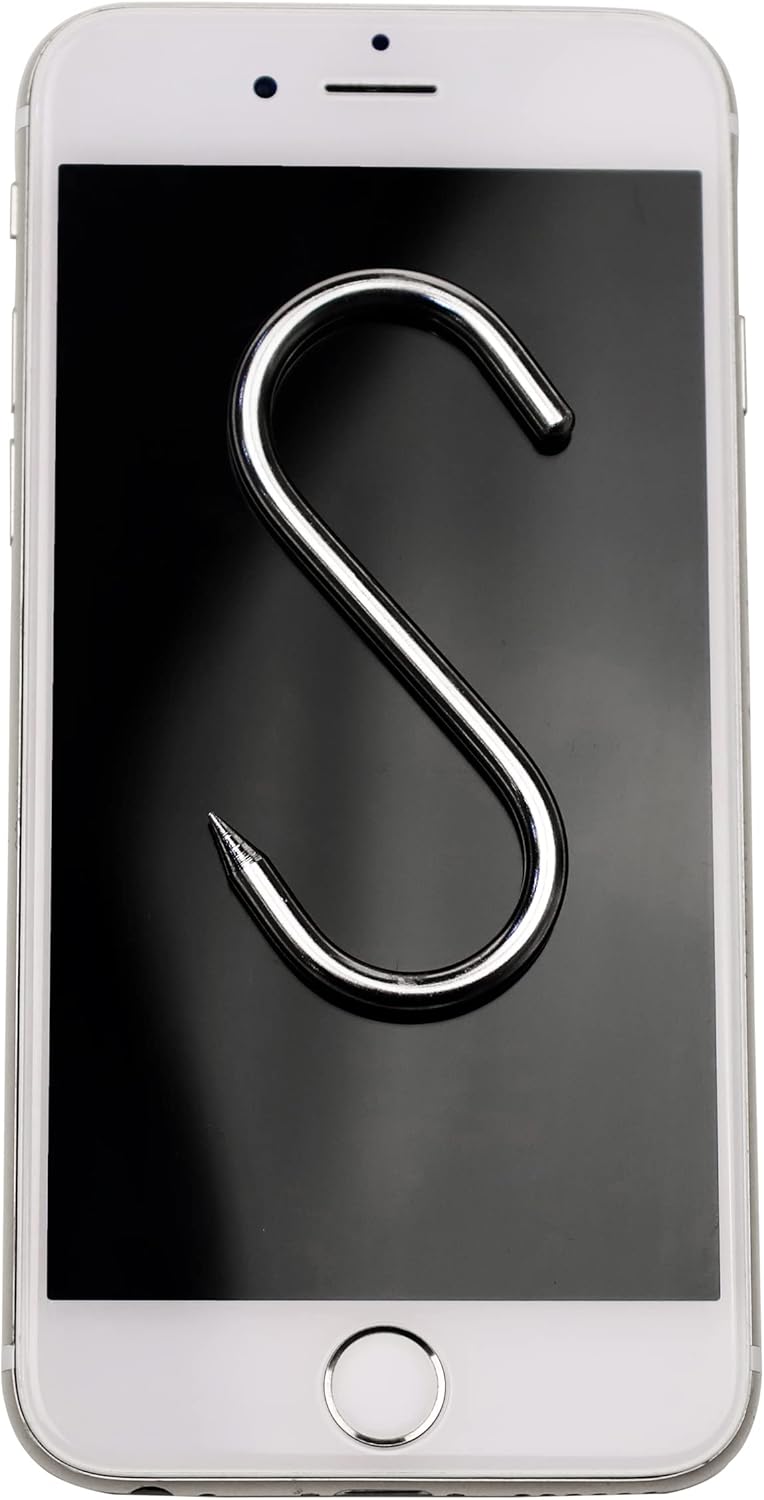 ARTOYS Meat Hooks 3''4mm(10Pack), SUS304 Stainless Steel Butcher Hook Smoking Hooks, Meat Processing for Hanging, Drying, BBQ, Grilling Sausage Chicken Beef Hook Tool