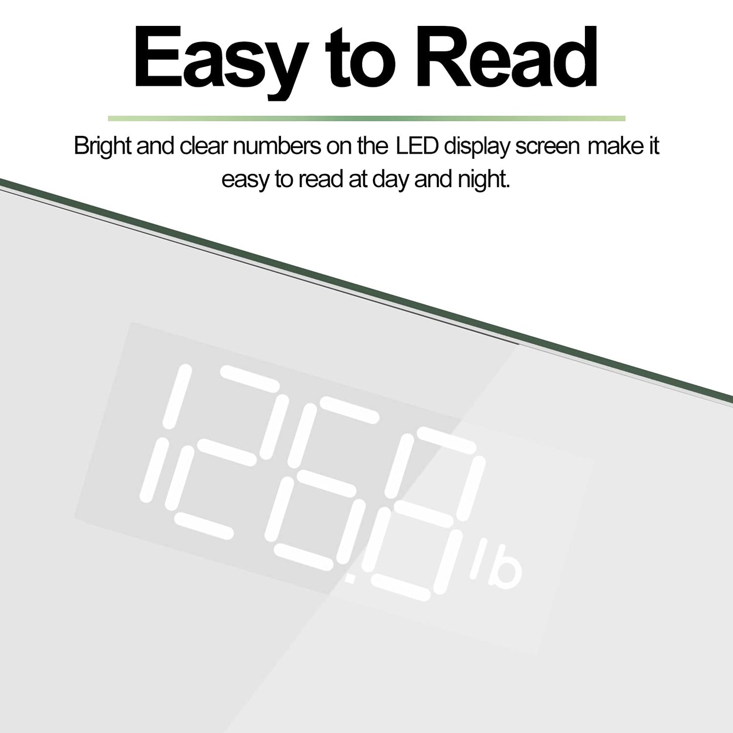 RENPHO Digital Bathroom Scales Weighing Scale with High Precision Sensors Body Weight Scale (Stone/lb/kg) - White, Core 1S