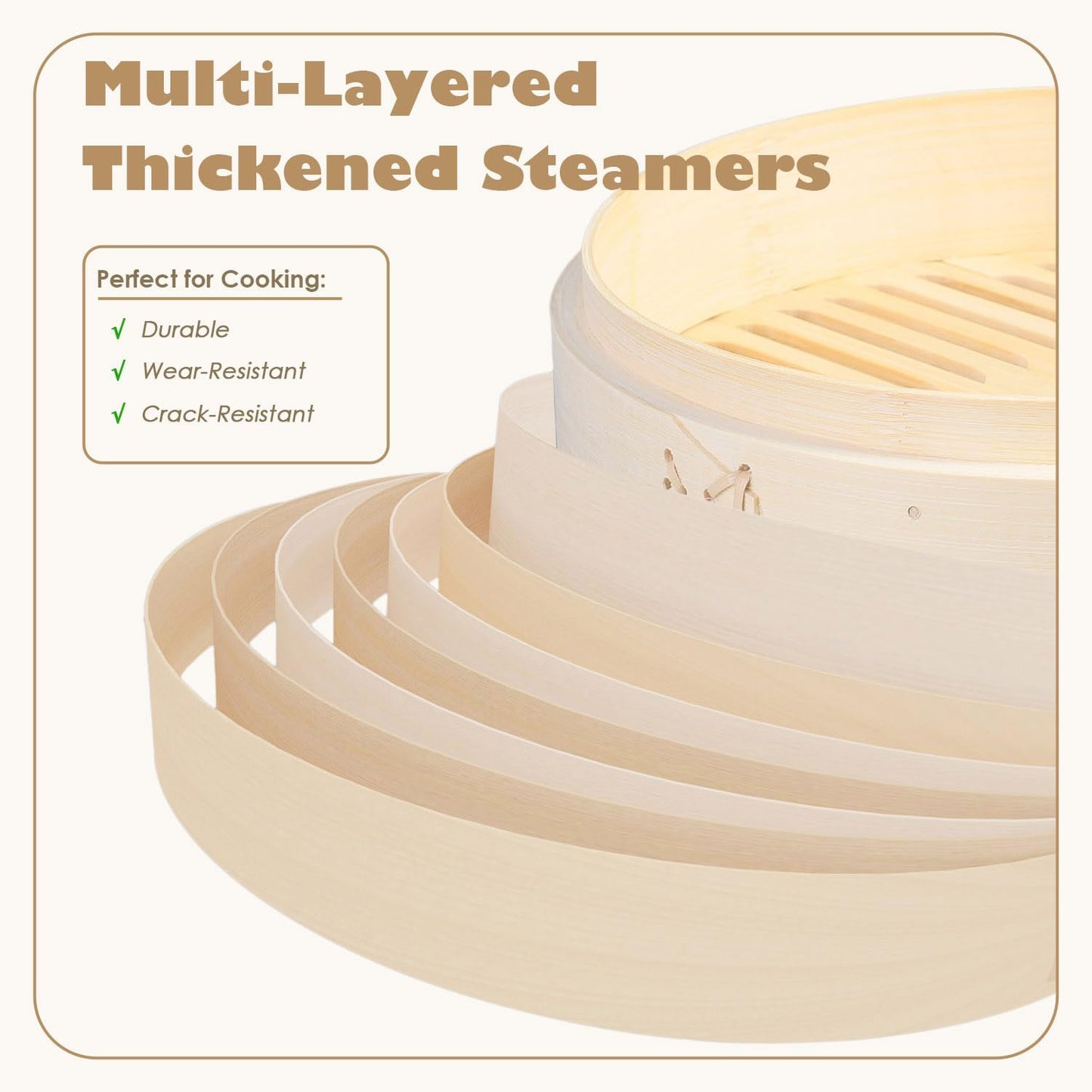 Bamboo Steamer Basket Set, 12-Inch 2-Tier Steamer for Cooking, Chopsticks Liners Sauce Dish Dumpling Making Tools, Steaming Asian Food, Bao Buns, Meat, Dim Sum, Rice, Vegetable Steam Pot