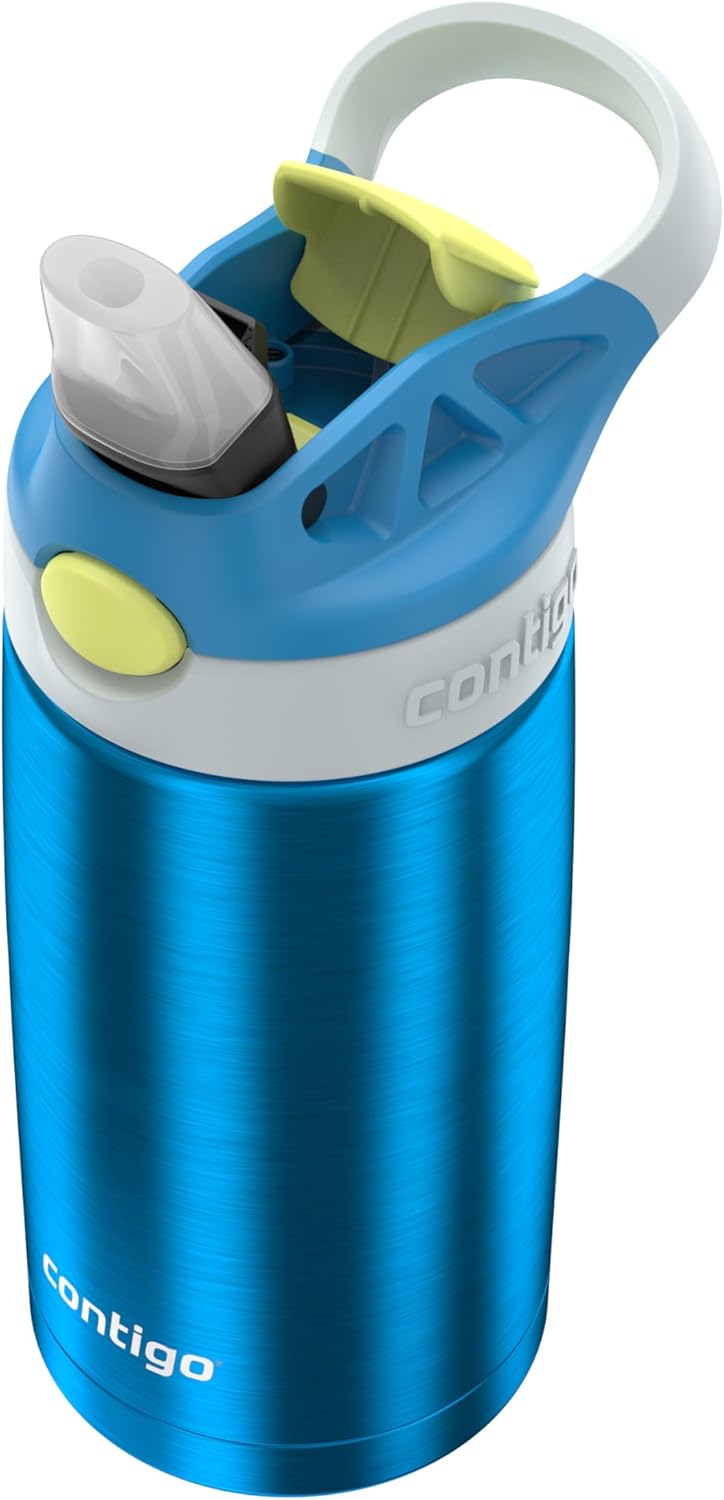 Contigo Autospout Water Bottle with Straw 13 oz Blue Poppy/Glacier