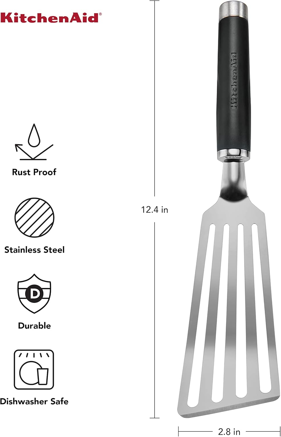 KitchenAid KO024OHOBA Gourmet Stainless Steel Flex Turner,Black