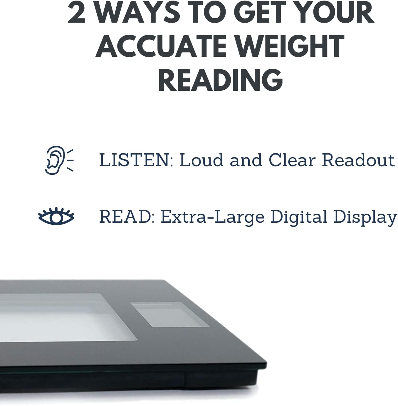 Extra Wide Glass Talking Digital Scale | The Bathroom Scale That Talks | Accurate Visual & Voice Display Digital Scale for Body Weight | 395 Pounds Max | Wide Width Tamper Glass | Large LCD Display