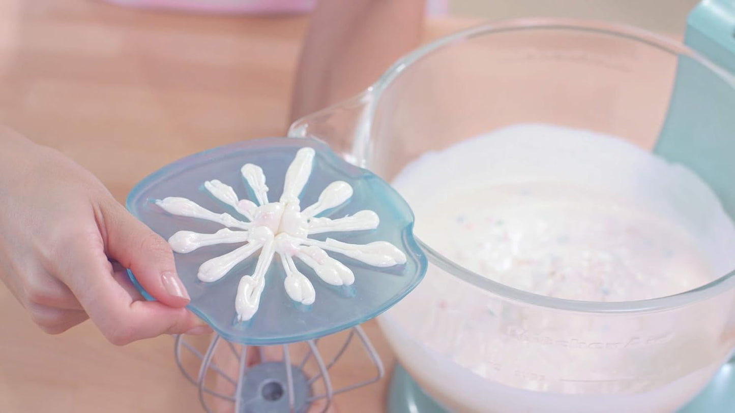 Whisk Wiper® PRO compatible with KitchenAid Bowl-Lift Stand Mixers - Mix Without The Mess - The Ultimate Stand Mixer Accessory - Only Compatible With 6-Wire Whisks (Aquamarine)