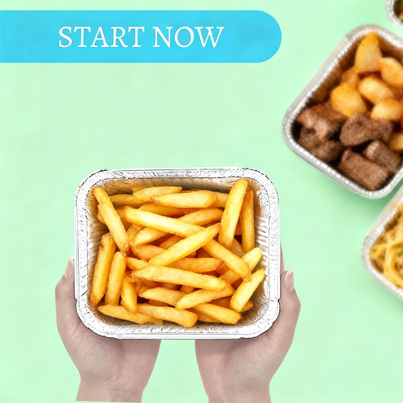 1 Lb Small Aluminum Pans with Lids(40 Pack - 5"×4") Tin Foil Pans Disposable Cookware- Cardboard Lids, for Cooking Baking Party Meal,Takeout Trays - To Go Disposable Food Container