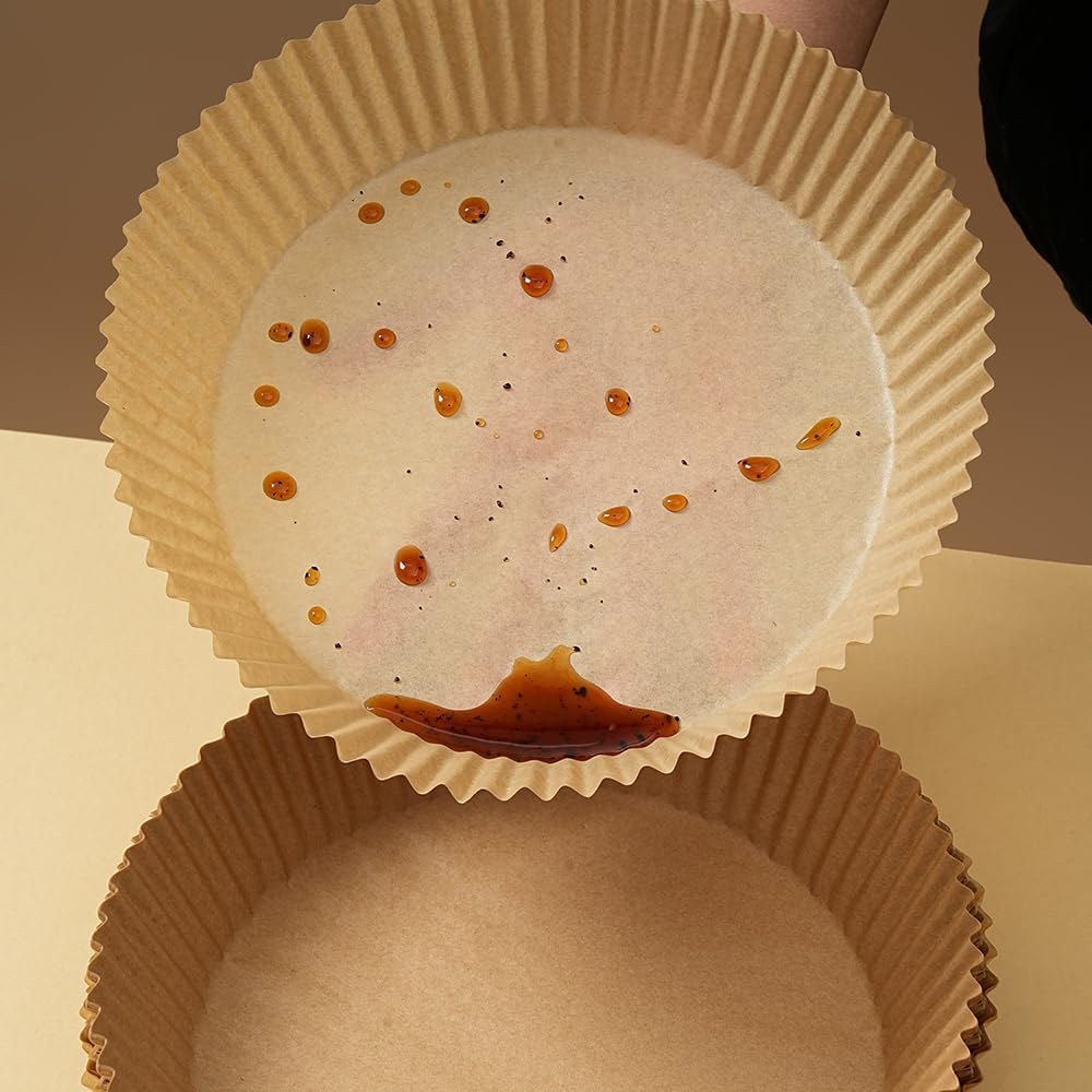 Air Fryer Liners Disposable Round.Virgin Pulp Parchment Paper for 4qt-6qt Air Fryer.Food Grade,Non-stick, Oil-proof & Heat Resistant for Baking,Microwave,Cooking & Deep Fryer Accessories (125)