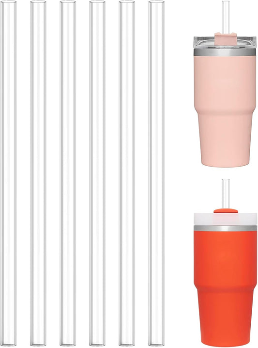 Aillwith 6 PCS Replacement Straws for Stanley Cup 20oz 14oz Tumbler, Reusable Drinking Straws with Cleaning Brush for Stanley Cup Accessorie，BPA Free, Dishwasher Safe