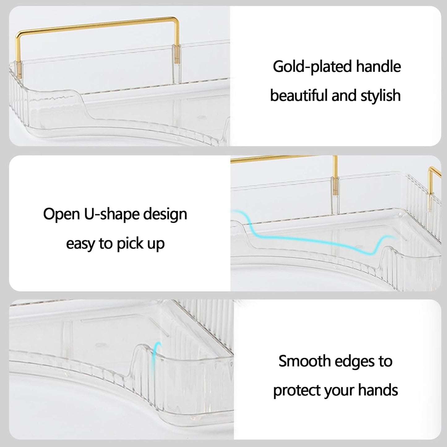 3-Tier Corner Bathroom Counter Organizer – Storage Shelf for Makeup, Perfume & Skincare, Space-Saving Countertop Tray Fits Bathroom, Dresser, Kitchen (White)